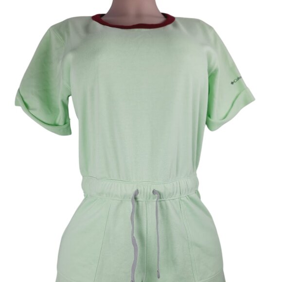 Columbia Women's Neon Mint Green Short Sleeve Crew Neck One-Piece Romper Size M - Picture 1 of 16